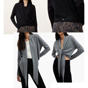 FLAWED All Saints Merino Wool Wasson Pirate Cardigan pls read